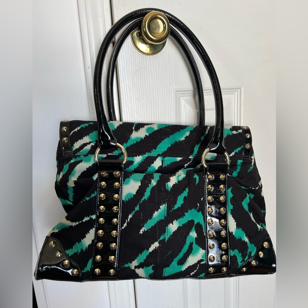 Betsey Johnson canvas and pleather tote. Very good condition - Picture 3 of 9